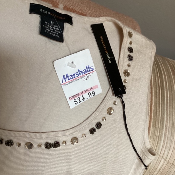 NWT Vintage beaded sweater set. Sleeveless shell with cardigan BCBGMaxAzria MED - Picture 13 of 16